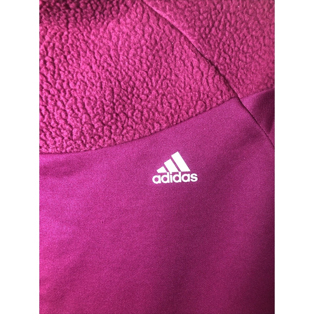 Adidas Mock Neck Pullover Sweatshirt Women's Size Medium Purple Sherpa Fleece - Picture 5 of 12